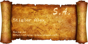Stigler Alex névjegykártya